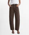 Mango Women's High-waisted Wide-leg Jeans In Brown