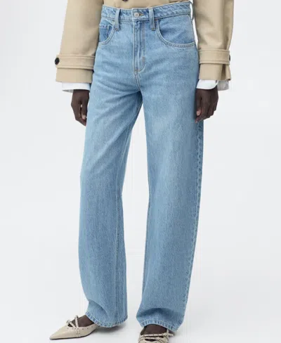 Mango Women's High-rise Balloon Jeans In Medium Blue