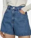 Mango Women's High-rise Denim Shorts In Medium Blue