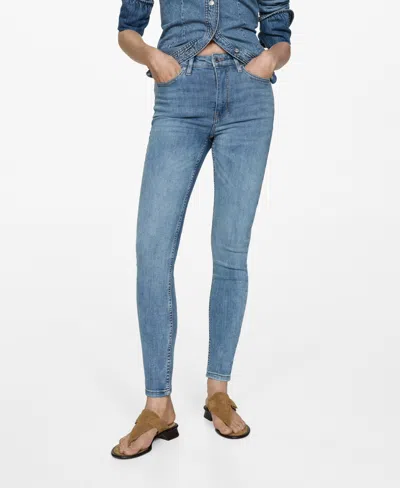 Mango Women's High-rise Skinny Jeans In Medium Blue