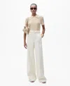 Mango Women's High-rise Wide Leg Jeans In Ecru