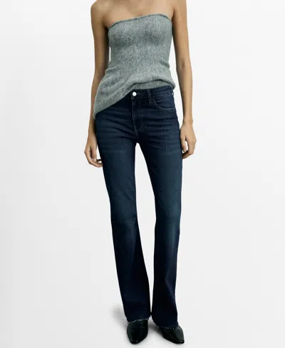 Mango Women's High-waist Balloon Jeans In Dark Blue