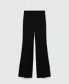 Mango High Waist Flare Pants In Black