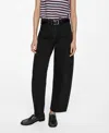 Mango High Waist Slouchy Jeans In Black Denim