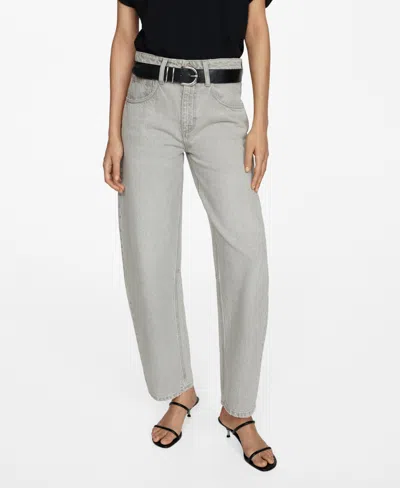 Mango Bet High Waist Straight Leg Jeans In Denim Gray