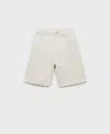Mango High Waist Denim Bermuda Shorts In Neutral