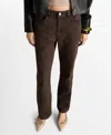 Mango High Waist Straight Leg Jeans In Chocolate