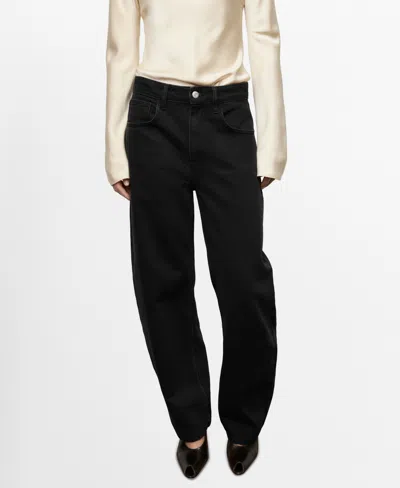 Mango High Waist Balloon Jeans In Animal Print