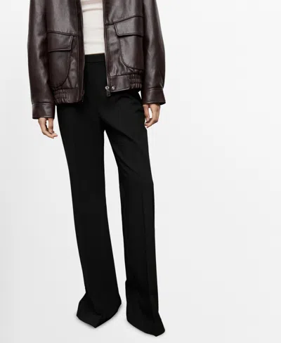 Mango Women's High-waisted Flared Pants In Black