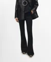 Mango Women's High-waisted Flared Trousers In Black