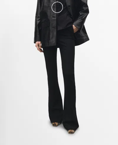 Mango Women's High-waisted Flared Trousers In Black