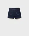Mango High Waist Denim Shorts In Blue