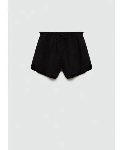 Mango Women's High-waisted Straight-fit Cupro Shorts In Black