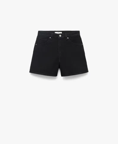 Mango Women's High-waisted Straight-fit Denim Shorts In Black