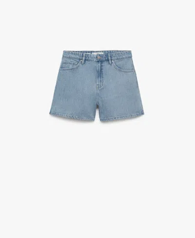 MANGO WOMEN'S HIGH-WAISTED STRAIGHT-FIT DENIM SHORTS
