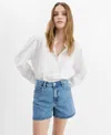Mango Straight-fit Denim Shorts In Blue