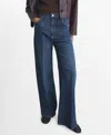 Mango Elise High Waist Wide Leg Jeans In Blue