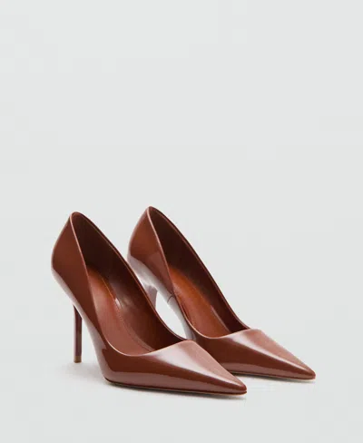 Mango High-heeled Shoes Cognac In Brown