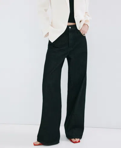 Mango Women's High-rise Balloon Jeans In Black