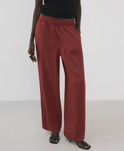 Mango Women's High-waist Palazzo Pants In Red