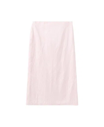 Mango Women's High-waist Satin Midi Skirt In Pastel Pink