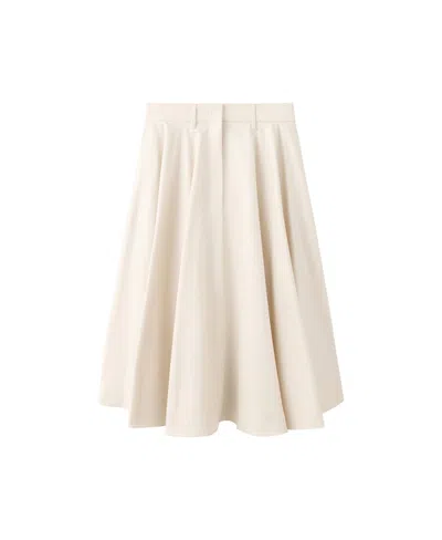 Mango Women's High-waisted A-line Midi Skirt In Ecru