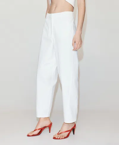 Mango High Waist Balloon Pants In White