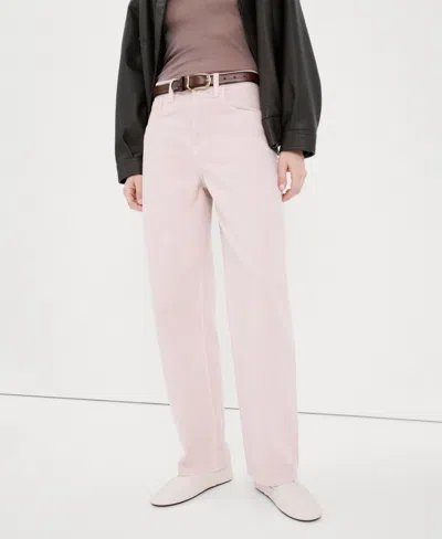 Mango Women's High-waisted Barrel Jeans In Pink