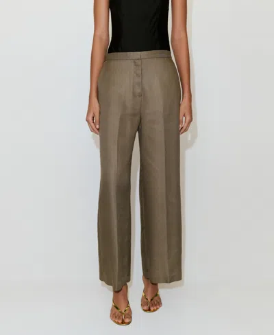 Mango Women's High-waisted Lyocell Pants In Beige,khaki