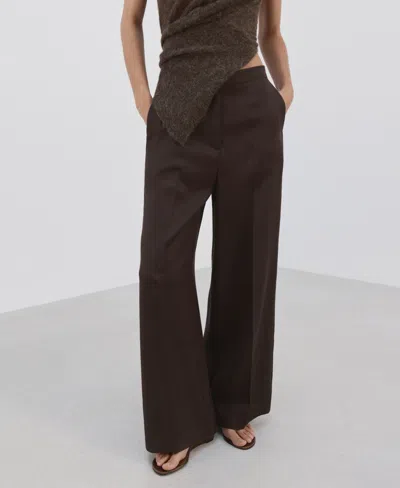 Mango Women's High-waisted Lyocell Pants In Brown