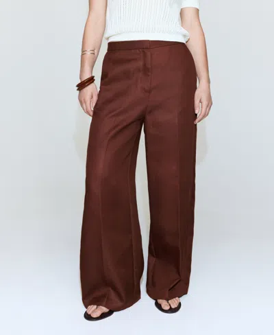 Mango Women's High-waisted Lyocell Pants In Medium Orange