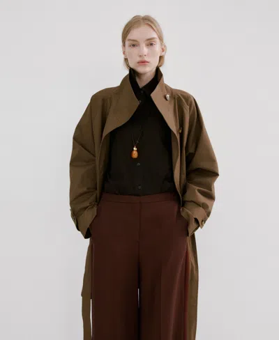 Mango Women's High-waisted Lyocell Pants In Brown
