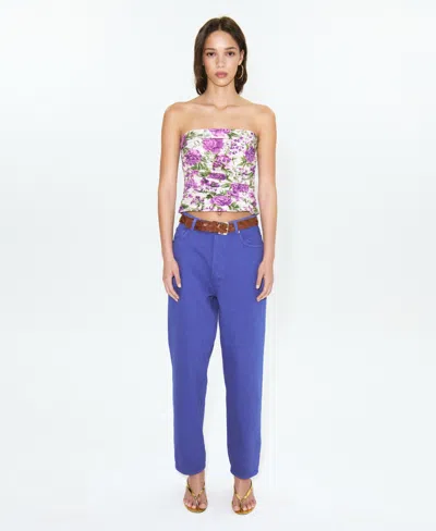Mango Featuring Hailey Bieber Mom Fit Jeans In Blue