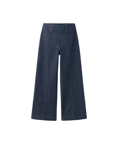 Mango Women's High-waisted Wide-leg Jeans In Open Blue