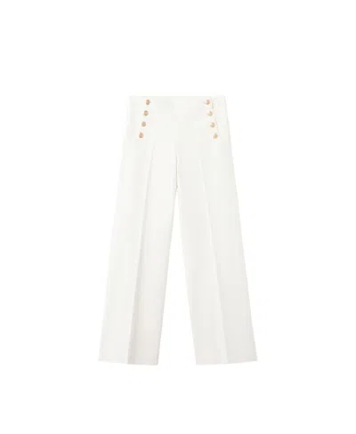 Mango Women's High-waisted Wide-leg Jeans In White