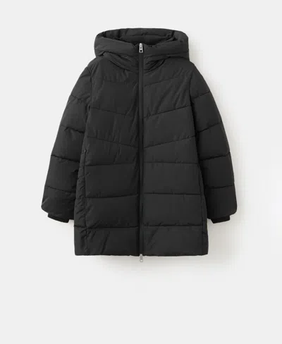 Mango Women's Hood Puffer Coat In Black