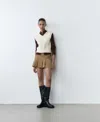 Mango Women's Hooded Cable Knit Sweater Vest In Ecru