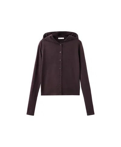 Mango Women's Hooded Fine-knit Cardigan In Brown
