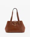 Mango Women's Hook Fastener Large Shoulder Bag In Brown