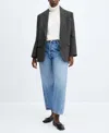 Mango Women's Houndstooth Structured Blazer In Gray