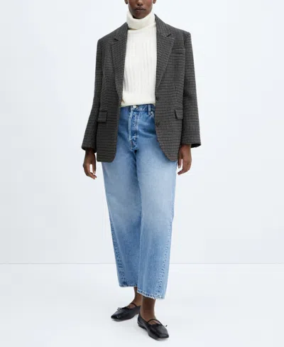 Mango Women's Houndstooth Structured Blazer In Gray