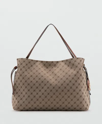 Mango Women's Jacquard Bucket Bag In Medium Brown