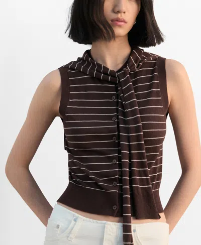 Mango Women's Jersey-knit Waistcoat In Brown