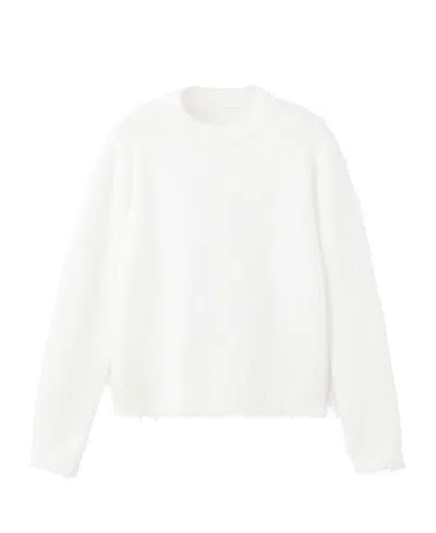 Mango Women's Jersey Lisa Crewneck Long-sleeve Loose Sweater In Off White