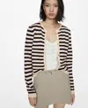 Mango Knitted Cardigan With Jewel Button Dark Navy In Navy