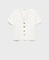 Mango Dali Short Sleeve Cardigan In White