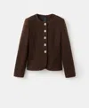 Mango Women's Jewel Buttons Boucle Jacket In Brown