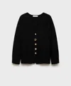 Mango Dali Knit Jacket In Black