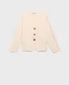 Mango Veste En Maille Boutons Bijoux Écru - Femme - Xl -  In Neutral