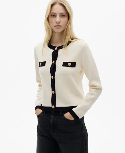MANGO WOMEN'S JEWEL BUTTONS KNITTED SWEATER